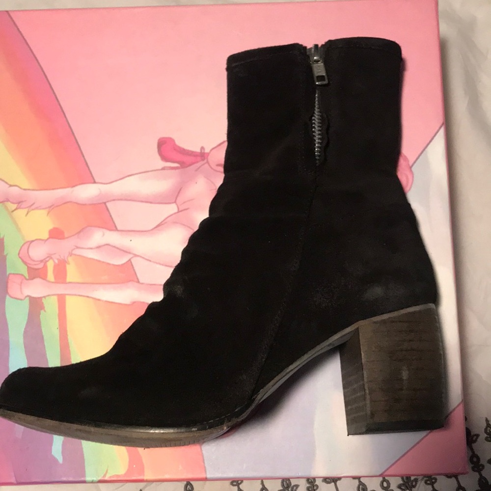 Jeffrey Campbell black suede booties